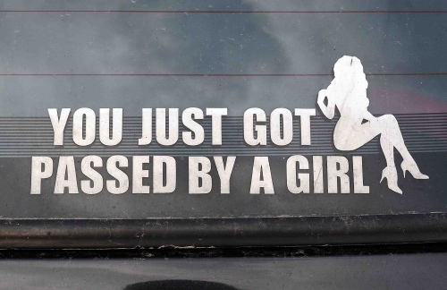 You just got passed by a girl